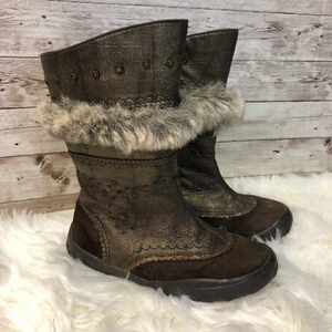 FAUX Fur trim Noel Girls Boots